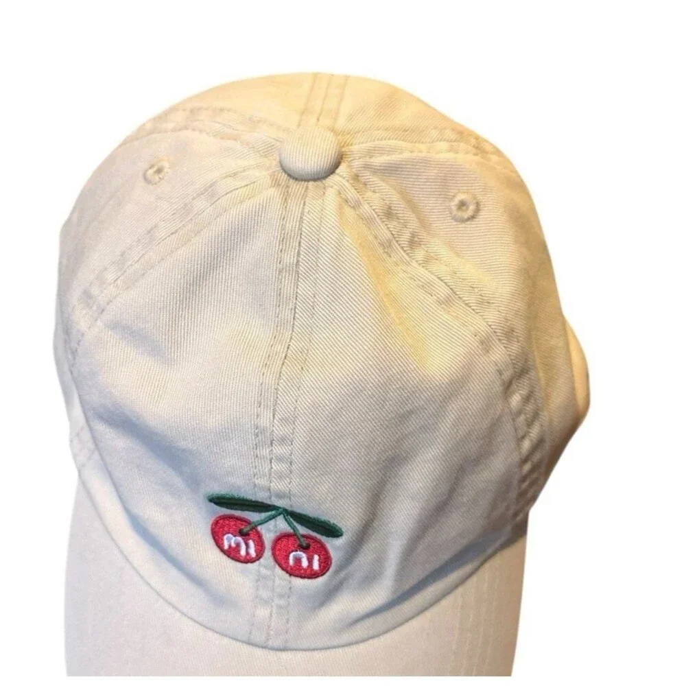 David and Young women's hat Cap Mi Ni embroidered Cherries Tan beige outdoors